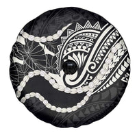 Aloha Hawaii Kalo Pikake Lei Spare Tire Cover Chest Tattoo Black Hawaiian Pattern
