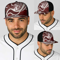 Aloha Hawaii Kalo Pikake Lei Baseball Net Cap Chest Tattoo Oxblood Hawaiian Pattern