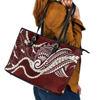 Aloha Hawaii Kalo Pikake Lei Leather Tote Bag Chest Tattoo Oxblood Hawaiian Pattern