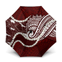 Aloha Hawaii Kalo Pikake Lei Umbrella Chest Tattoo Oxblood Hawaiian Pattern LT14 One Size Folded 11.42 inch Opened Diameter 37.4 inch Oxblood - Polynesian Pride