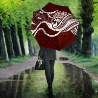 Aloha Hawaii Kalo Pikake Lei Umbrella Chest Tattoo Oxblood Hawaiian Pattern LT14 - Polynesian Pride