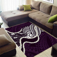 Aloha Hawaii Kalo Pikake Lei Area Rug Chest Tattoo Purple Hawaiian Pattern