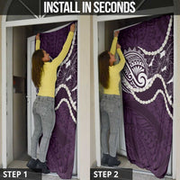 Aloha Hawaii Kalo Pikake Lei Door Cover Chest Tattoo Purple Hawaiian Pattern