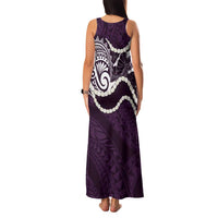 Aloha Hawaii Kalo Pikake Lei Family Matching Tank Maxi Dress and Hawaiian Shirt Chest Tattoo Purple Hawaiian Pattern LT14 - Polynesian Pride