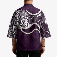 Aloha Hawaii Kalo Pikake Lei Kimono Chest Tattoo Purple Hawaiian Pattern