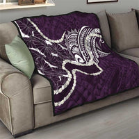 Aloha Hawaii Kalo Pikake Lei Quilt Chest Tattoo Purple Hawaiian Pattern