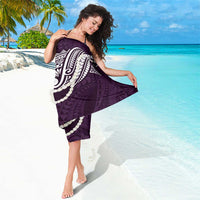 Aloha Hawaii Kalo Pikake Lei Sarong Chest Tattoo Purple Hawaiian Pattern