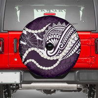 Aloha Hawaii Kalo Pikake Lei Spare Tire Cover Chest Tattoo Purple Hawaiian Pattern