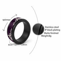 Aloha Hawaii Kalo Pikake Lei Spinner Ring Chest Tattoo Purple Hawaiian Pattern