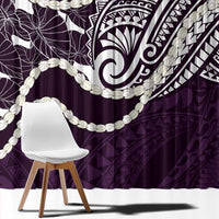 Aloha Hawaii Kalo Pikake Lei Window Curtain Chest Tattoo Purple Hawaiian Pattern