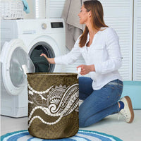 Aloha Hawaii Kalo Pikake Lei Laundry Basket Chest Tattoo Gold Hawaiian Pattern