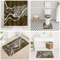 Aloha Hawaii Kalo Pikake Lei Bathroom Set Chest Tattoo Gold Hawaiian Pattern