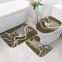 Aloha Hawaii Kalo Pikake Lei Bathroom Set Chest Tattoo Gold Hawaiian Pattern