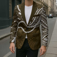 Aloha Hawaii Kalo Pikake Lei Blazer Chest Tattoo Gold Hawaiian Pattern