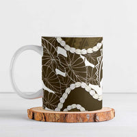 Aloha Hawaii Kalo Pikake Lei Ceramic Mug Chest Tattoo Gold Hawaiian Pattern