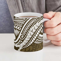 Aloha Hawaii Kalo Pikake Lei Ceramic Mug Chest Tattoo Gold Hawaiian Pattern
