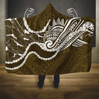 Aloha Hawaii Kalo Pikake Lei Hooded Blanket Chest Tattoo Gold Hawaiian Pattern