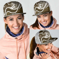 Aloha Hawaii Kalo Pikake Lei Mesh Trucker Cap Chest Tattoo Gold Hawaiian Pattern