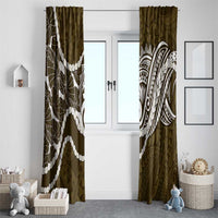 Aloha Hawaii Kalo Pikake Lei Window Curtain Chest Tattoo Gold Hawaiian Pattern