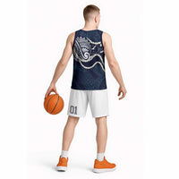 Aloha Hawaii Kalo Pikake Lei Basketball Jersey Chest Tattoo Oxford Blue Hawaiian Pattern