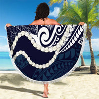 Aloha Hawaii Kalo Pikake Lei Beach Blanket Chest Tattoo Oxford Blue Hawaiian Pattern