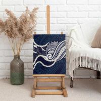 Aloha Hawaii Kalo Pikake Lei Canvas Wall Art Chest Tattoo Oxford Blue Hawaiian Pattern
