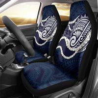 Aloha Hawaii Kalo Pikake Lei Car Seat Cover Chest Tattoo Oxford Blue Hawaiian Pattern
