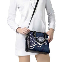 Aloha Hawaii Kalo Pikake Lei Shoulder Handbag Chest Tattoo Oxford Blue Hawaiian Pattern
