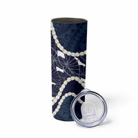 Aloha Hawaii Kalo Pikake Lei Skinny Tumbler Chest Tattoo Oxford Blue Hawaiian Pattern