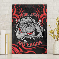 Personalised Aotearoa Bulldog Canvas Wall Art NZ Maori Tattoo LT14 Without Frame Red - Polynesian Pride