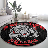 Personalised Aotearoa Bulldog Round Carpet NZ Maori Tattoo LT14 - Polynesian Pride