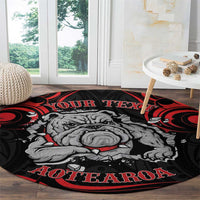 Personalised Aotearoa Bulldog Round Carpet NZ Maori Tattoo LT14 - Polynesian Pride