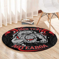 Personalised Aotearoa Bulldog Round Carpet NZ Maori Tattoo LT14 - Polynesian Pride