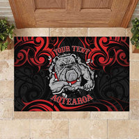 Personalised Aotearoa Bulldog Rubber Doormat NZ Maori Tattoo LT14 Red - Polynesian Pride