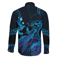 Blue Aloha Hawaii Family Matching Short Sleeve Bodycon Dress and Hawaiian Shirt Snorkeling With Sea Turtle Polynesian Pattern LT14 - Polynesian Pride