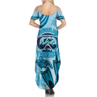 Hawaii Sea Turtle Snorkeling Is My Therapy Summer Maxi Dress LT14 - Polynesian Pride