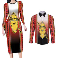Personalised Bukidnon Philippines Couples Matching Long Sleeve Bodycon Dress and Long Sleeve Button Shirt The Food Basket of Region X LT14 Red - Polynesian Pride