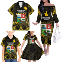 Agusan del Sur Philippines Family Matching Off The Shoulder Long Sleeve Dress and Hawaiian Shirt Habagatang Agusan Lolong LT14 - Polynesian Pride