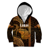 Polynesian Pride Hawaiian Islands Kid Hoodie Lani Map Gold Kanaka With Kakau LT14 Zip Hoodie Gold - Polynesian Pride