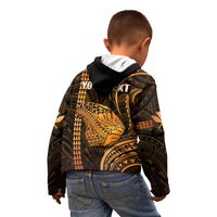 Personalised Hawaiian Islands Kid Hoodie Lani Map Gold Kanaka With Kakau LT14 - Polynesian Pride