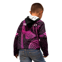 Personalised Hawaiian Islands Kid Hoodie Maui Map Pink Kanaka With Kakau LT14 - Polynesian Pride