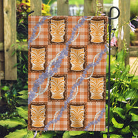Aloha Hawaii Tiki Palaka Motifs Garden Flag Honohono Lei Orange Elegant Vibes
