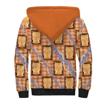 Aloha Hawaii Tiki Palaka Motifs Sherpa Hoodie Honohono Lei Orange Elegant Vibes LT14 - Polynesian Pride