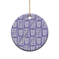 Aloha Hawaii Tiki Palaka Motifs Ceramic Ornament Honohono Lei Purple Elegant Vibes