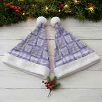 Aloha Hawaii Tiki Palaka Motifs Christmas Santa Hat Honohono Lei Purple Elegant Vibes