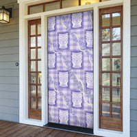 Aloha Hawaii Tiki Palaka Motifs Door Cover Honohono Lei Purple Elegant Vibes LT14 - Polynesian Pride
