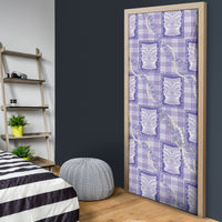Aloha Hawaii Tiki Palaka Motifs Door Cover Honohono Lei Purple Elegant Vibes LT14 - Polynesian Pride
