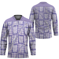 Aloha Hawaii Tiki Palaka Motifs Hockey Jersey Honohono Lei Purple Elegant Vibes LT14 - Polynesian Pride