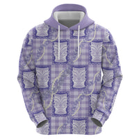 Aloha Hawaii Tiki Palaka Motifs Hoodie Honohono Lei Purple Elegant Vibes LT14 - Polynesian Pride