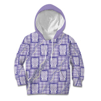 Aloha Hawaii Tiki Palaka Motifs Kid Hoodie Honohono Lei Purple Elegant Vibes LT14 Hoodie Purple - Polynesian Pride